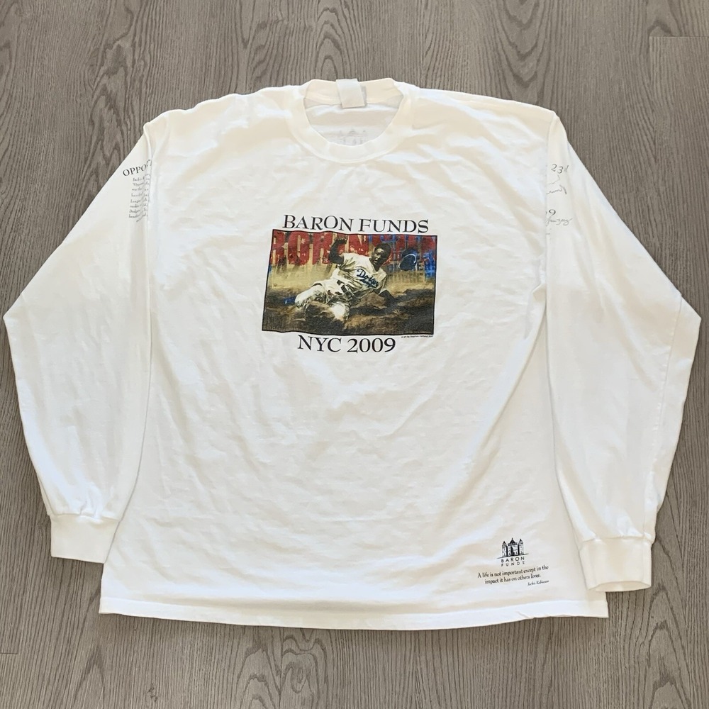 Jackie Robinson Baseball‎ Baron Funds NYC White Long Sleeve Tee Art gallery